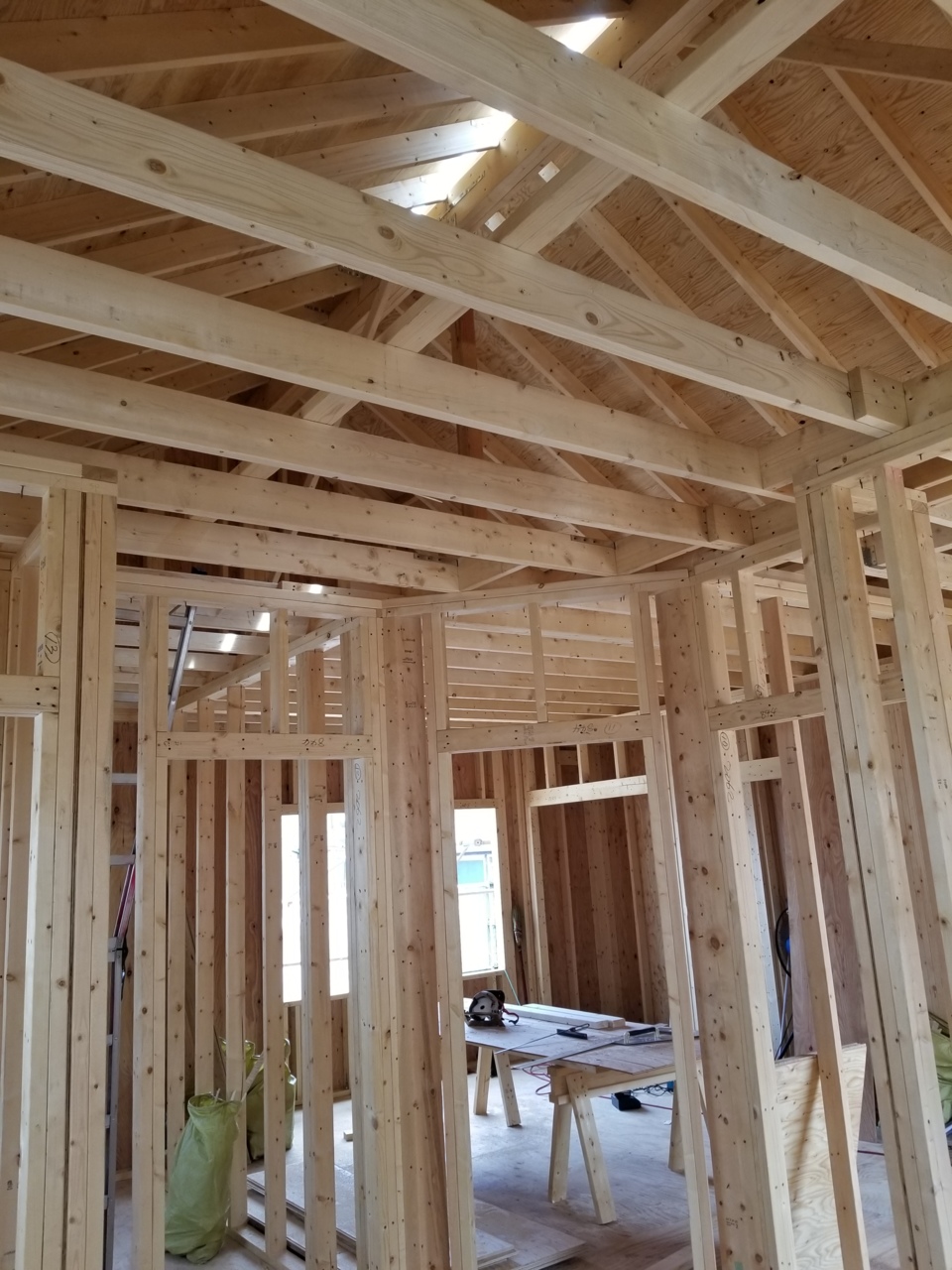 建て方(2階壁・小屋組)