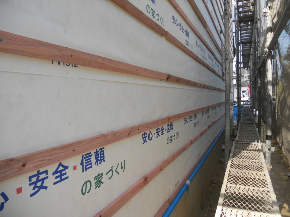 透湿防水シート貼状況 