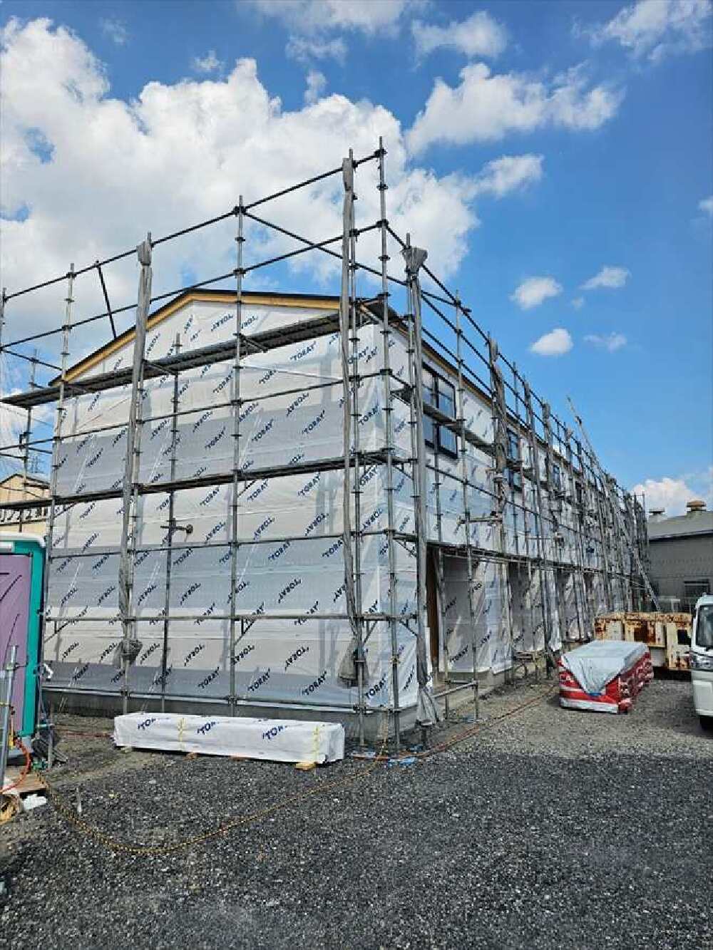 透湿防水シート貼施工