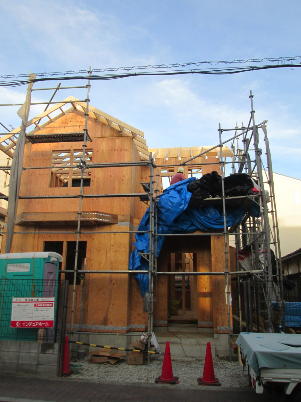 建て方(2階壁・小屋組)